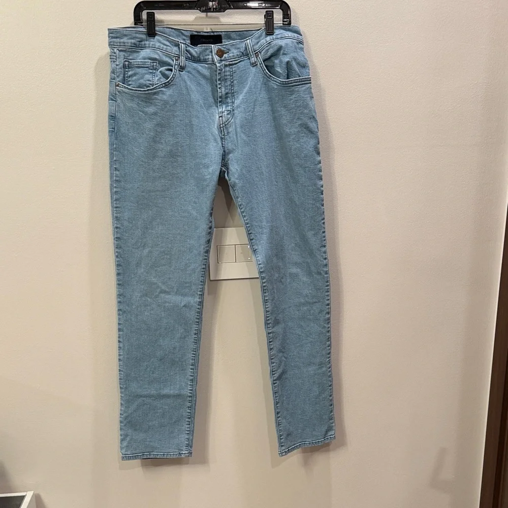 J Brand Kane Straight Fit Light Blue Denim Jeans Size 32 - Picture 3 of 7